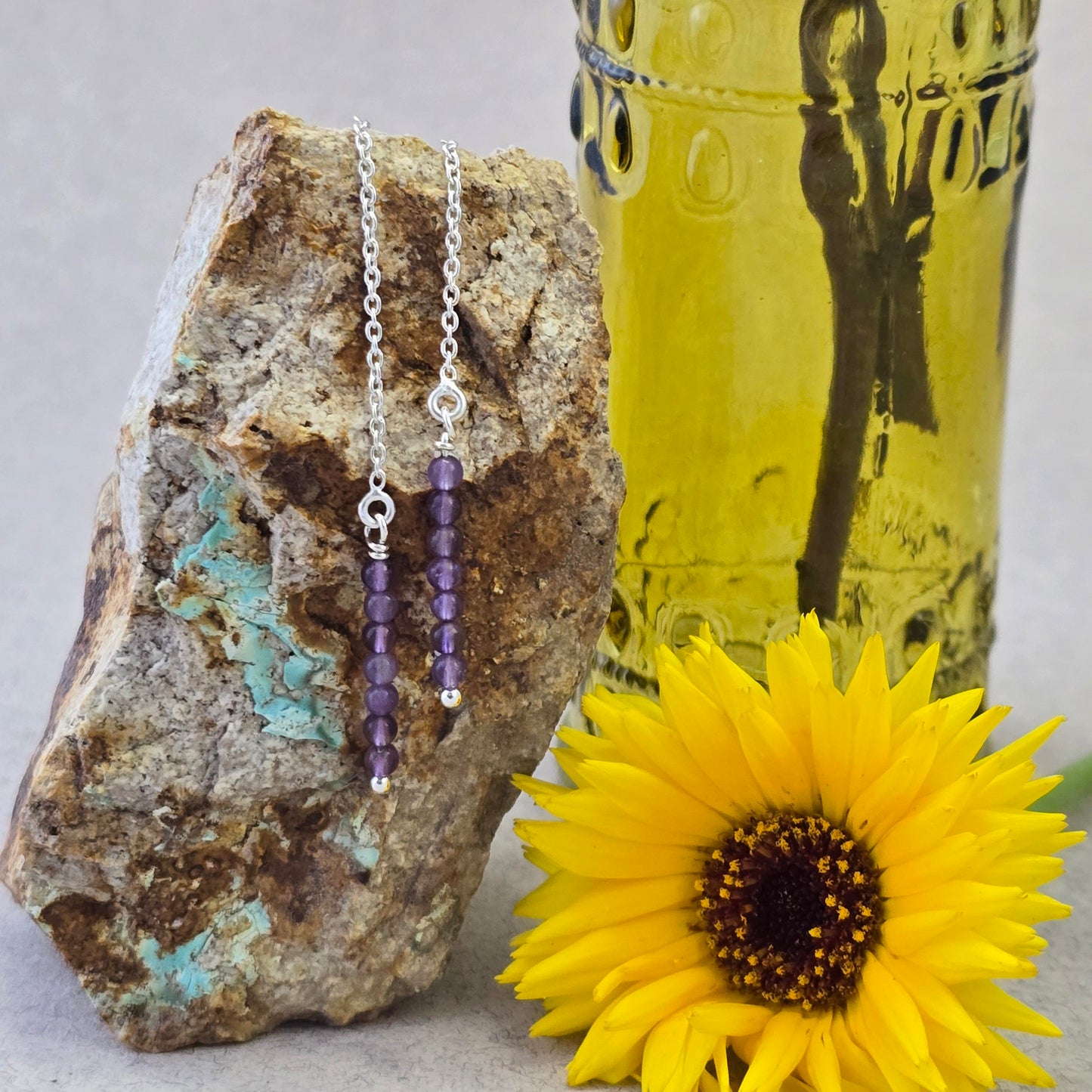 Amethyst Threader Earrings