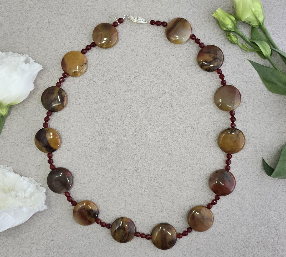 Apple Jasper and Carnelian Necklace