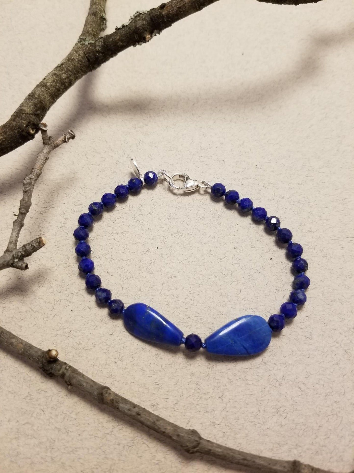 Large Bow Bracelet in Lapis