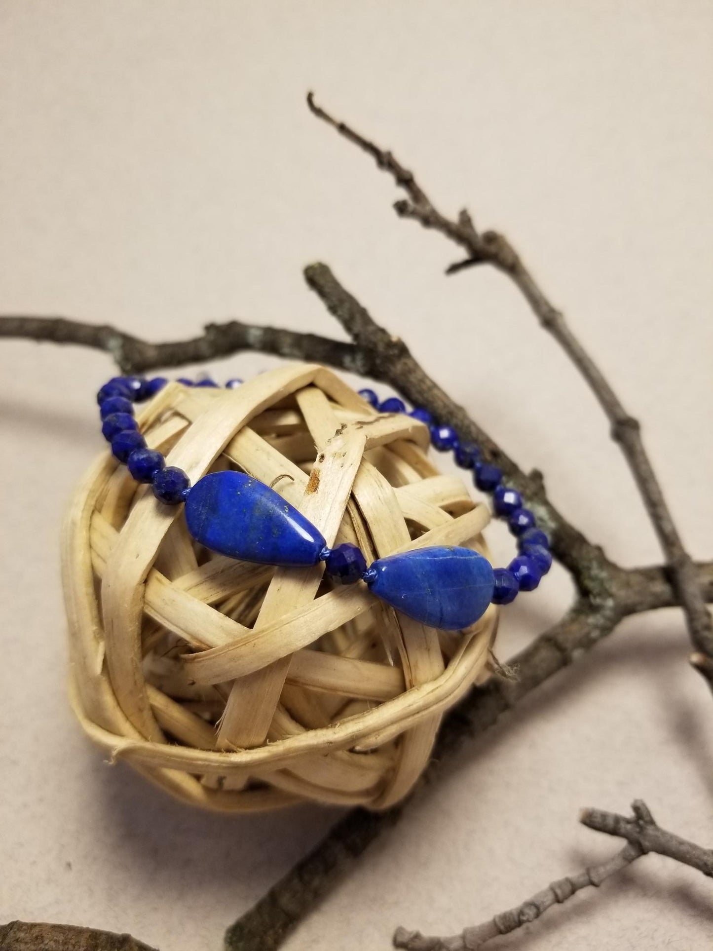 Large Bow Bracelet in Lapis