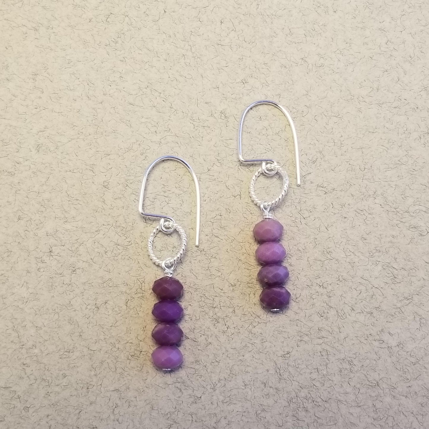 Lepidolite Twist Loop Earrings