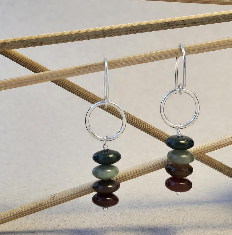 Fancy Jasper Loop Earrings
