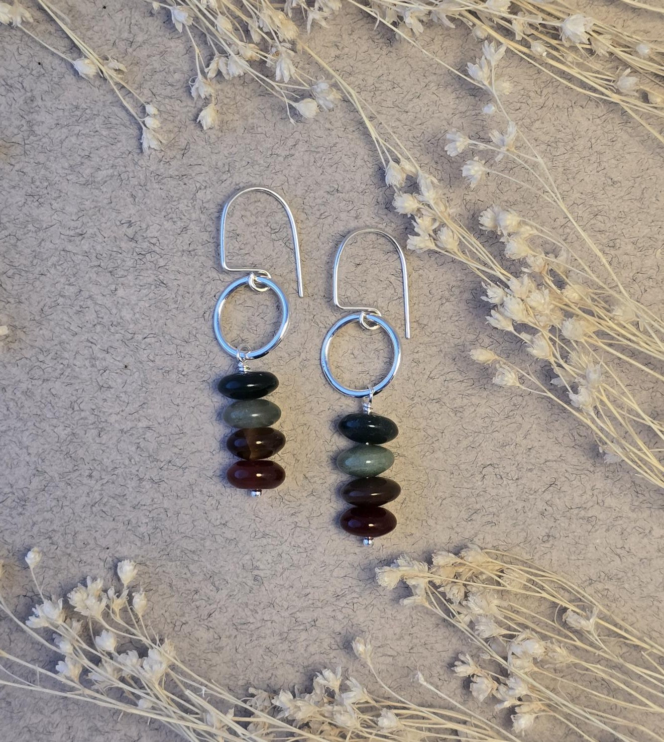 Fancy Jasper Loop Earrings