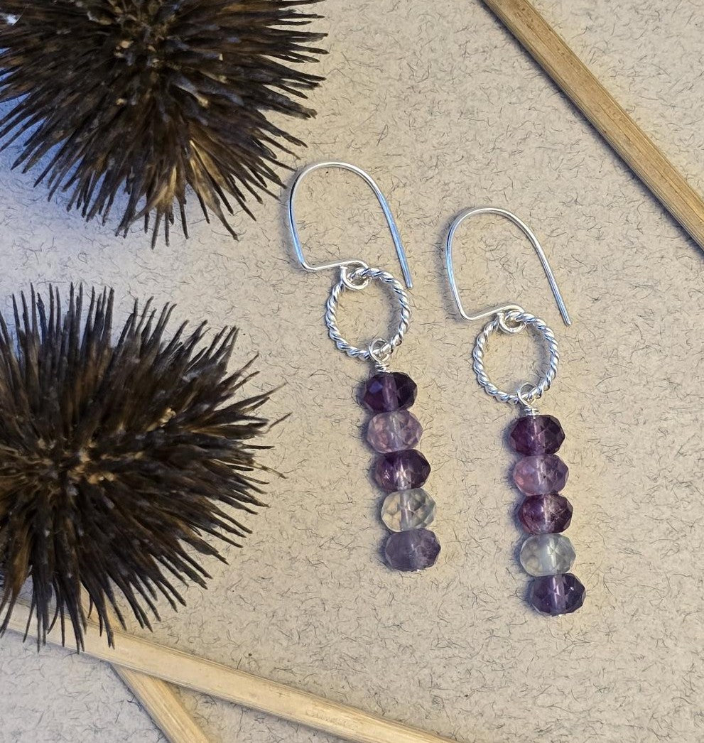Fluorite Twist Loop Earrings