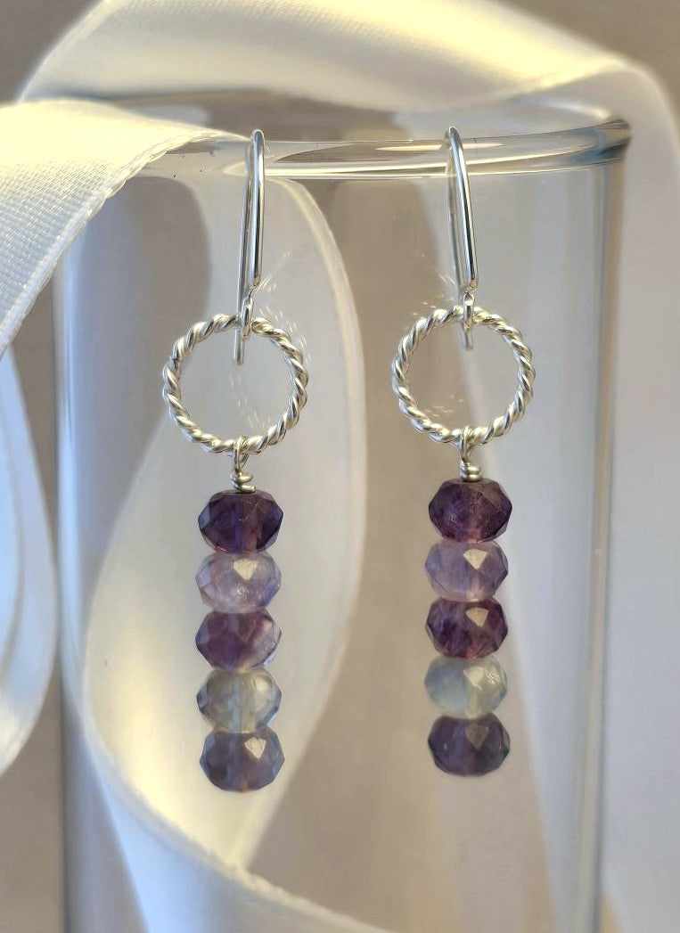Fluorite Twist Loop Earrings