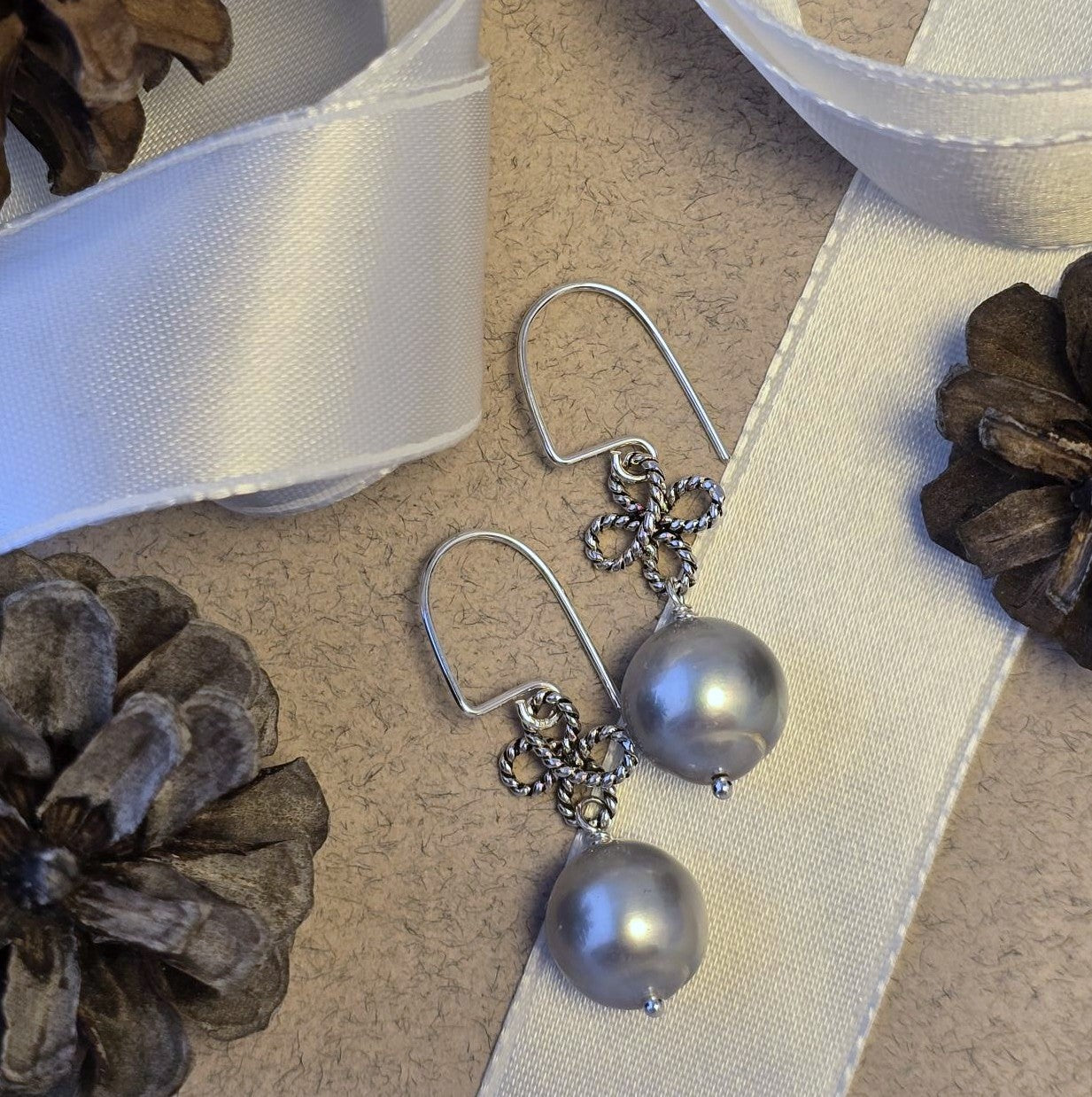 Freshwater Pearl Quatrefoil Earrings