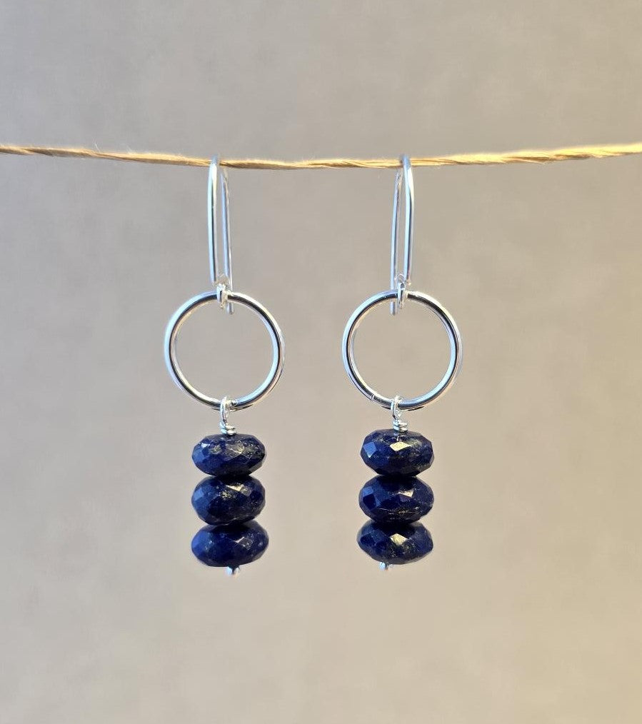 Lapis Loop Earrings