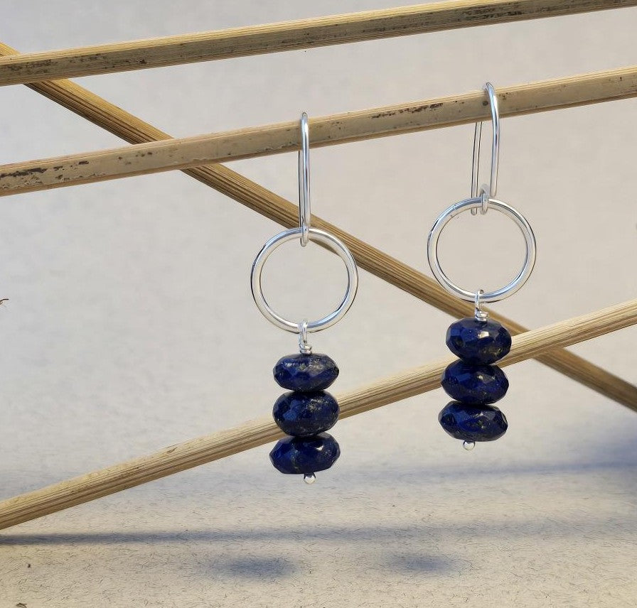 Lapis Loop Earrings