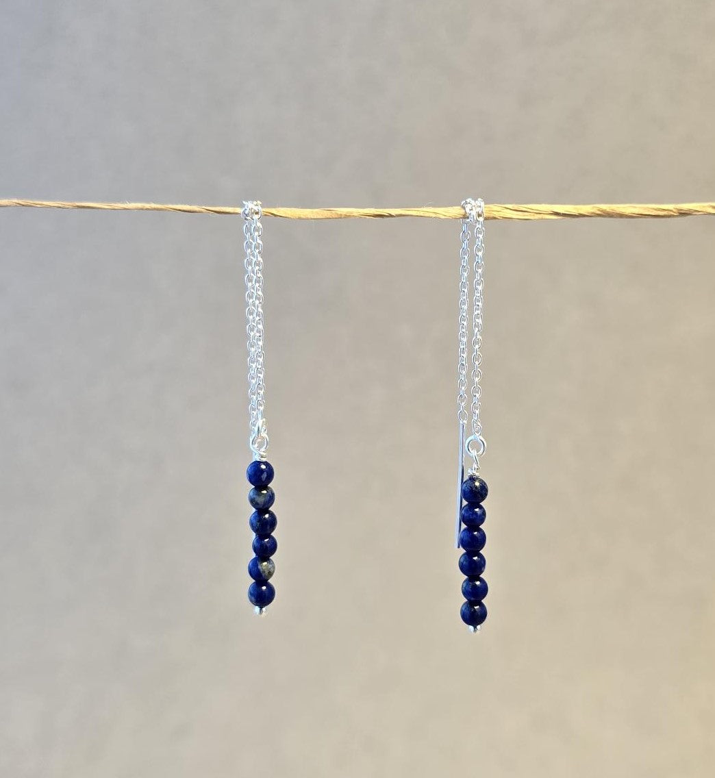 Lapis Lazuli Threader Earrings