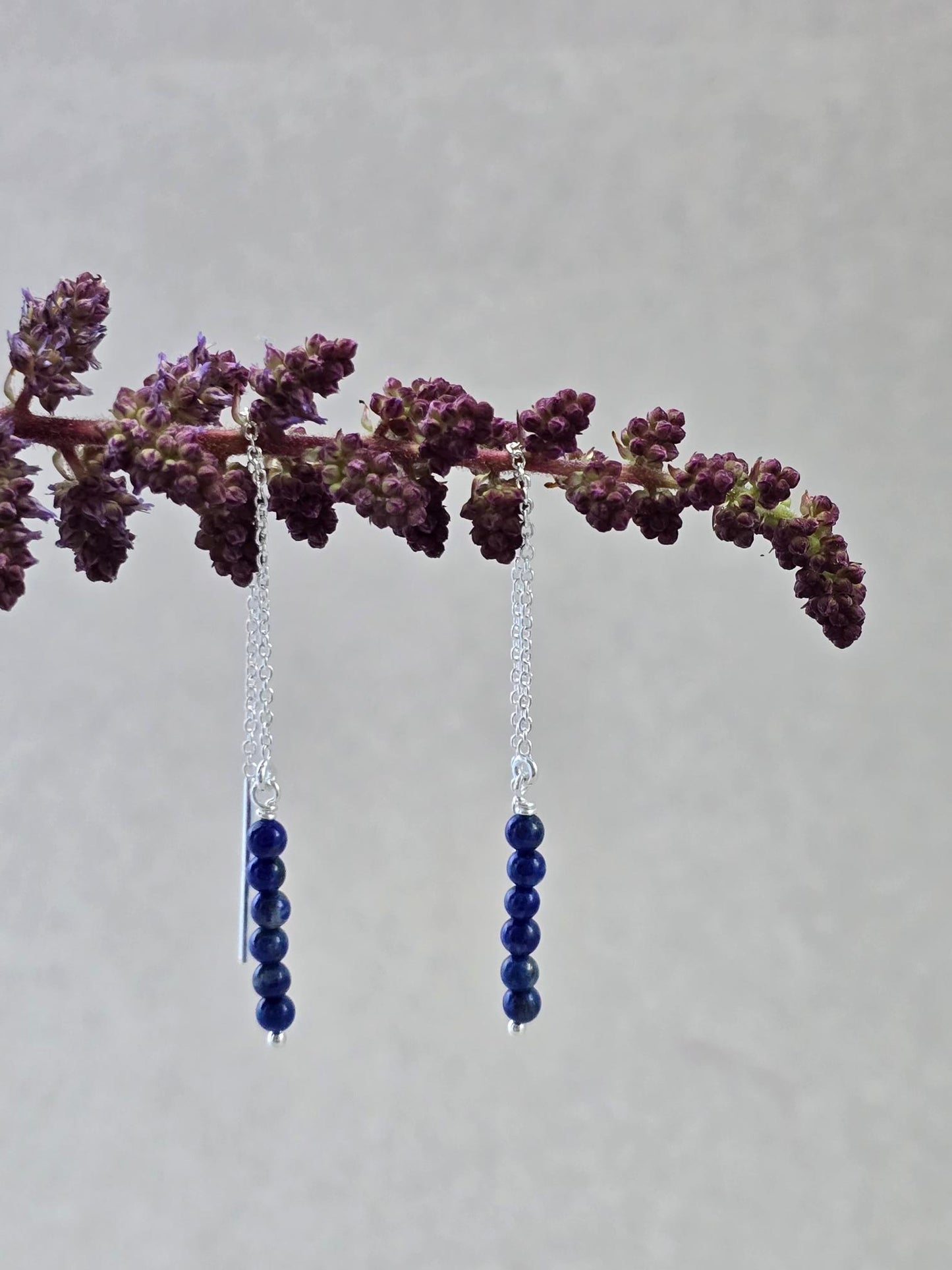 Lapis Lazuli Threader Earrings