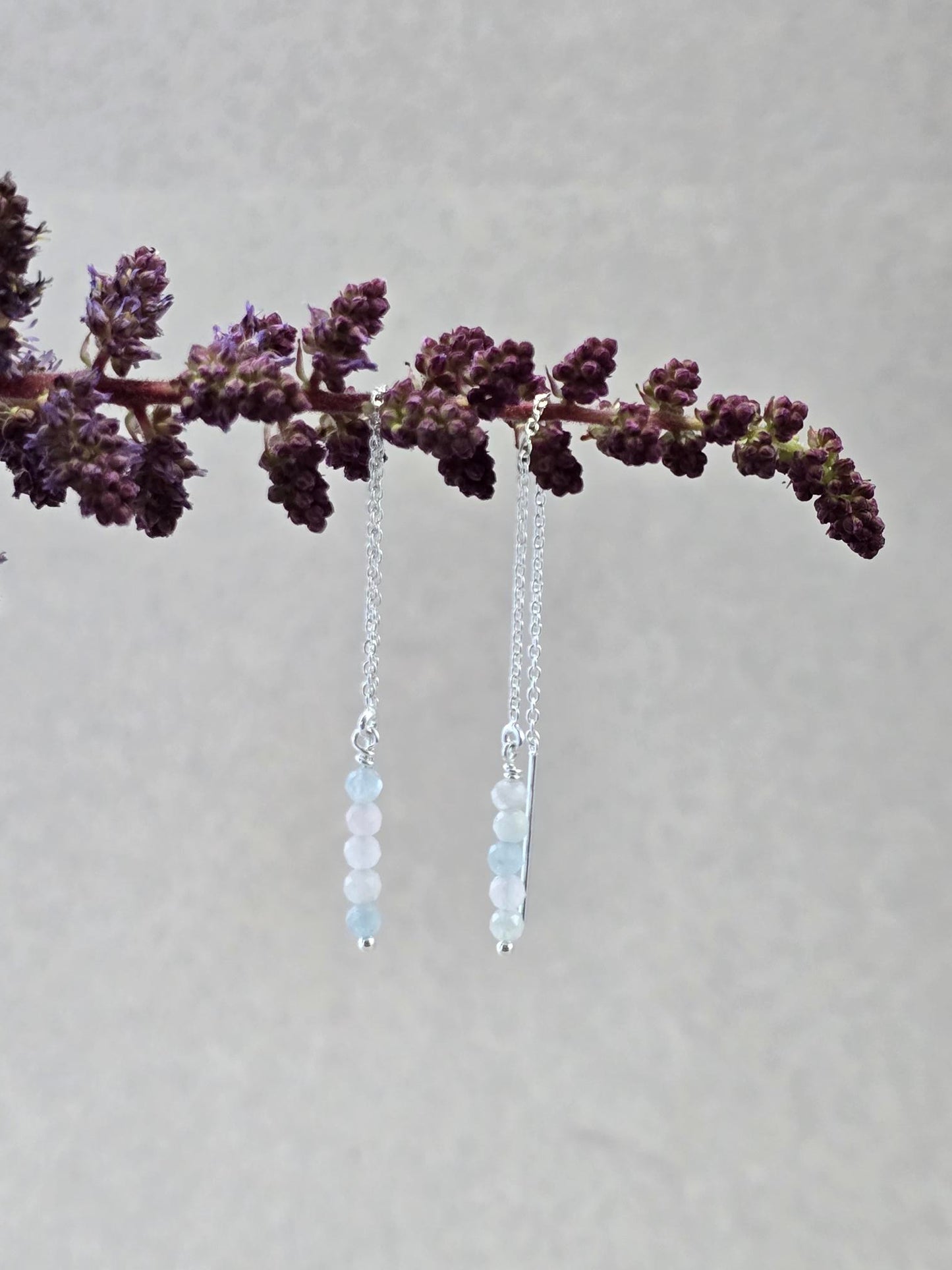 Multi-Morganite Threader Earrings