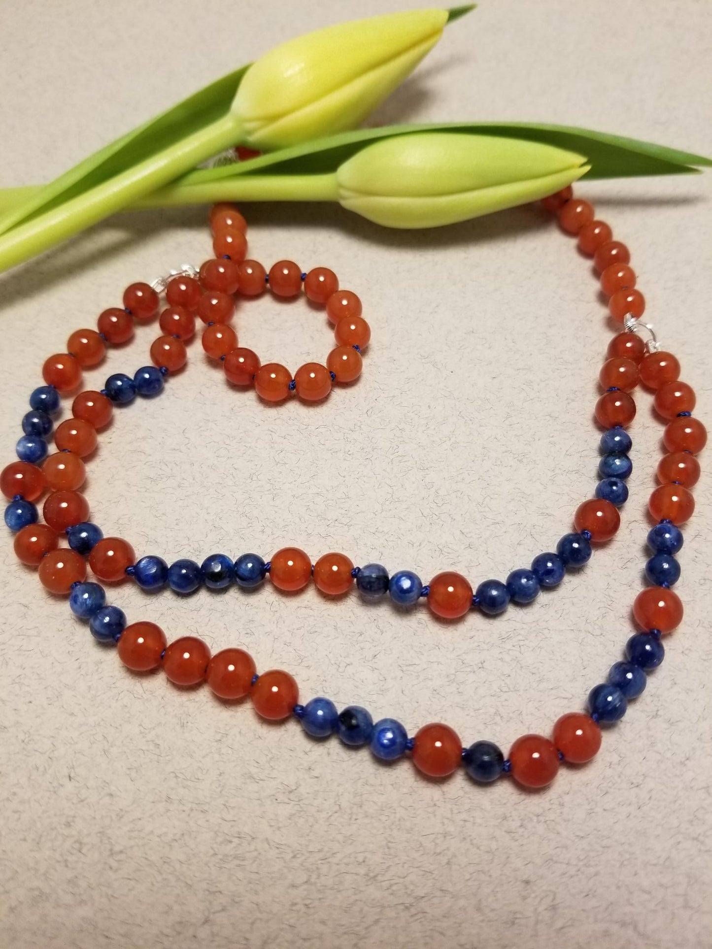 Carnelian and Kyanite Necklace