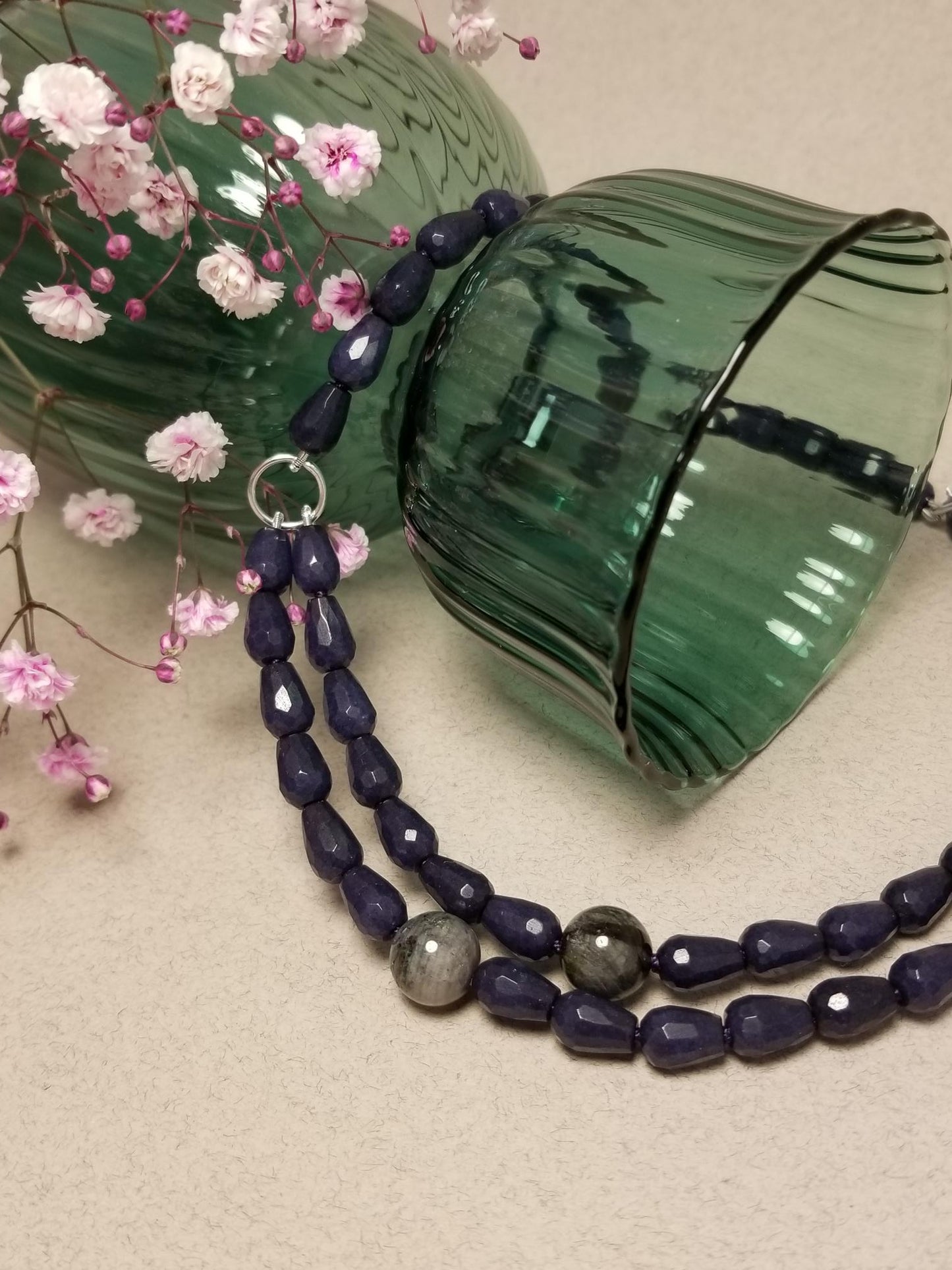 Candy Jade Necklace with Tourmaline Accents