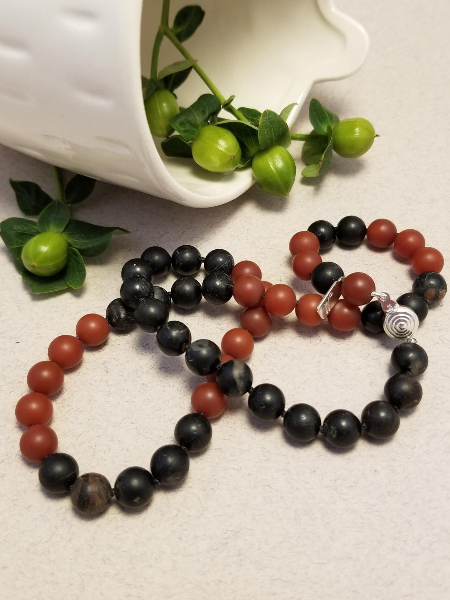 Carnelian & Black Tourmaline Necklace