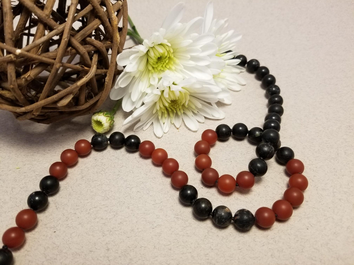 Carnelian & Black Tourmaline Necklace