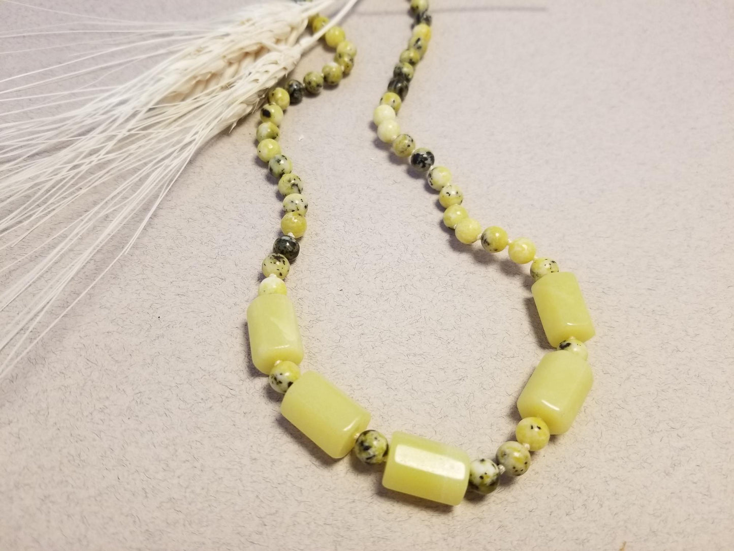 Lemon Jade and Yellow Turquoise Necklace