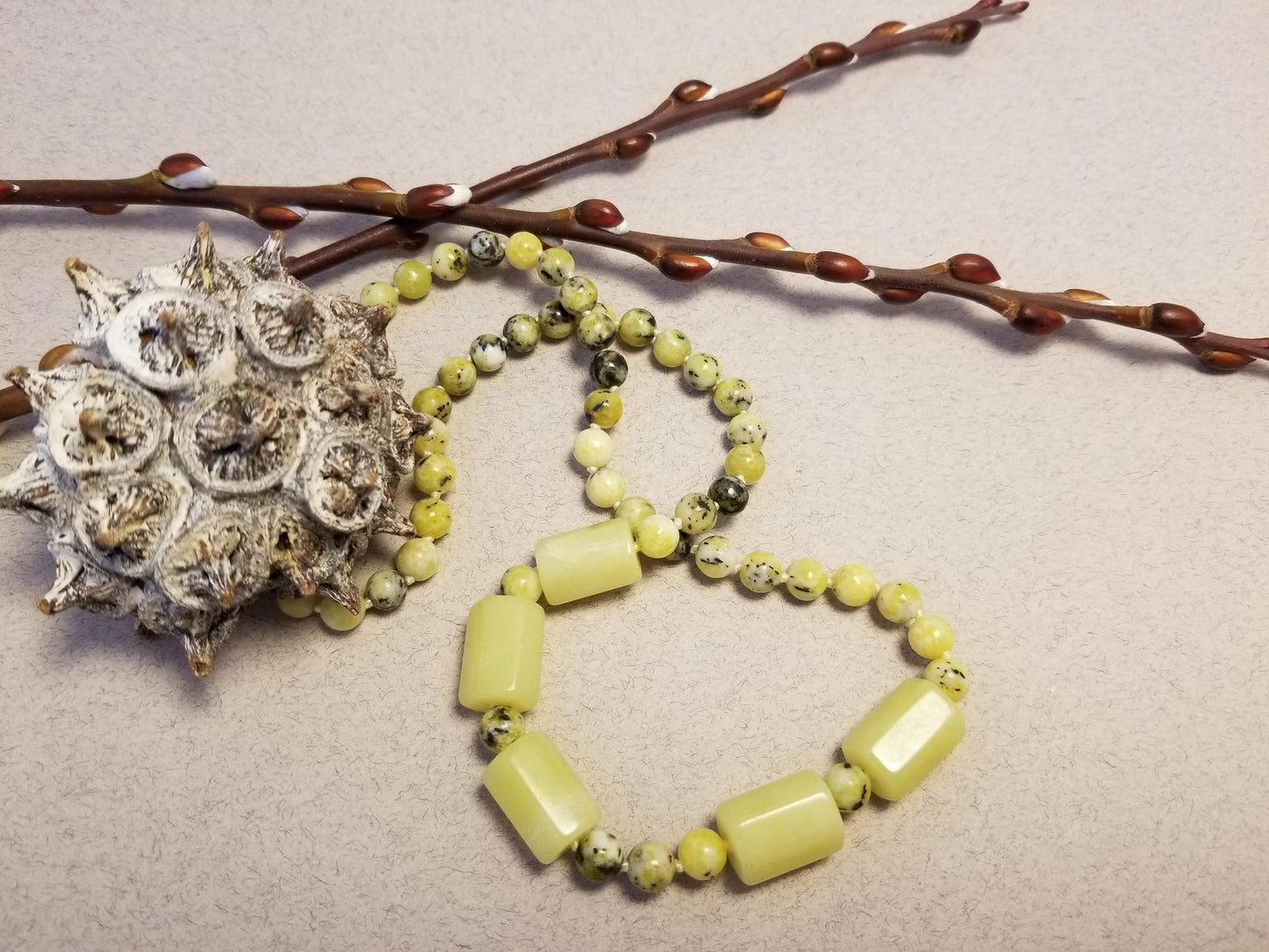 Lemon Jade and Yellow Turquoise Necklace
