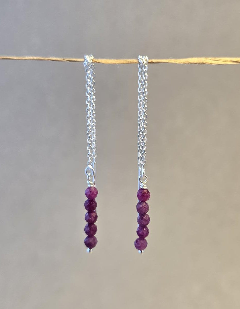 Ruby Threader Earrings