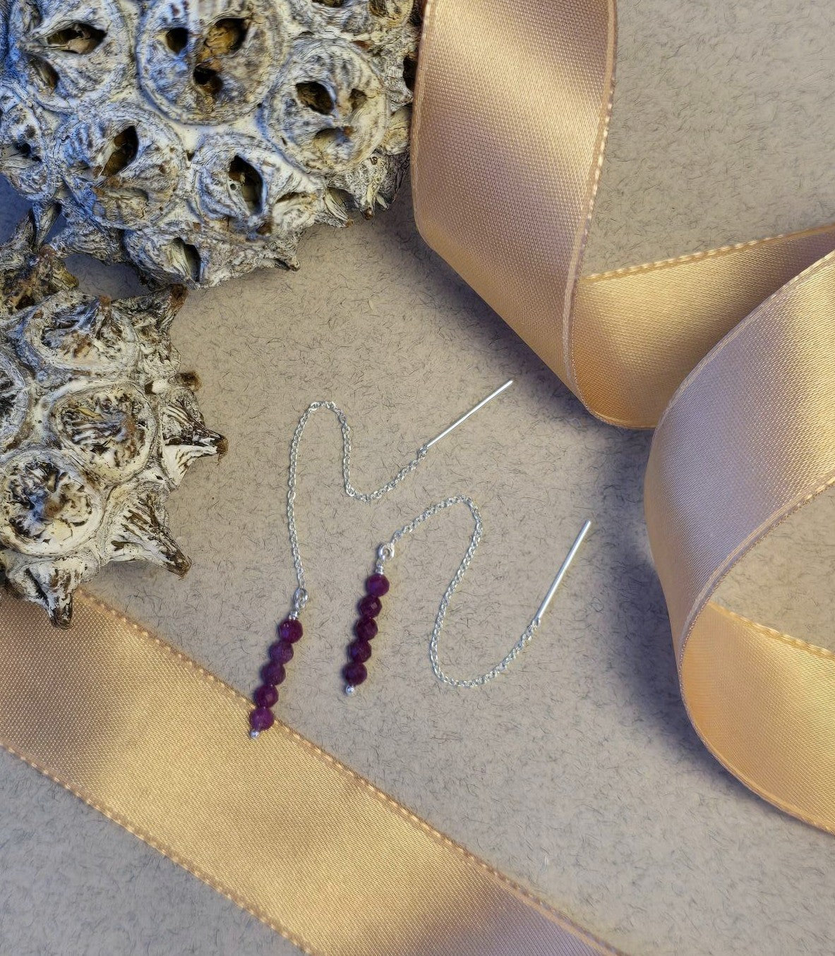 Ruby Threader Earrings