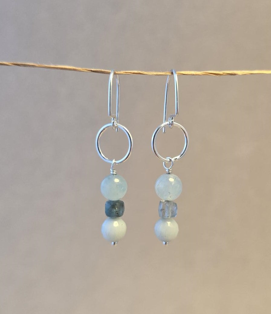 Sown Earrings in Blue