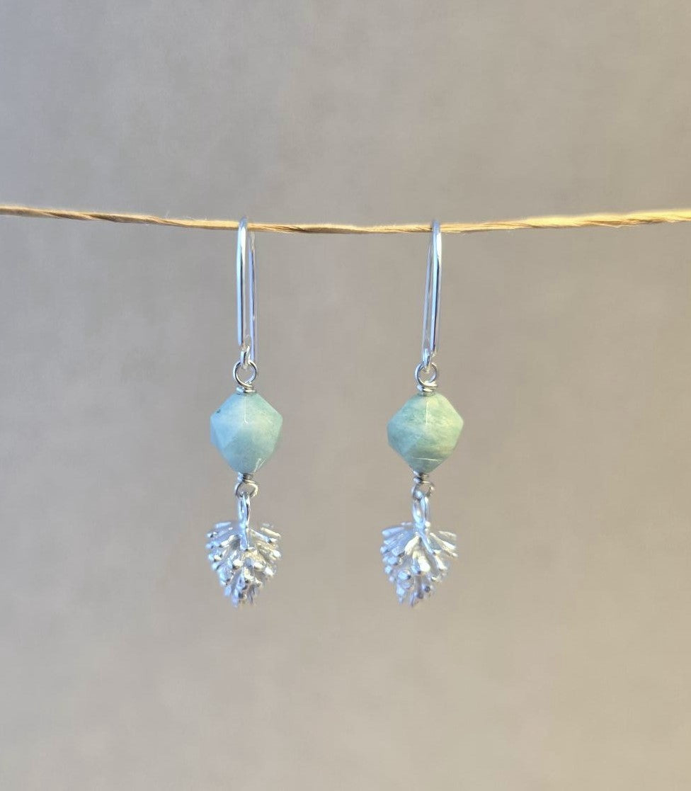 Amazonite Pine Cone Earrings