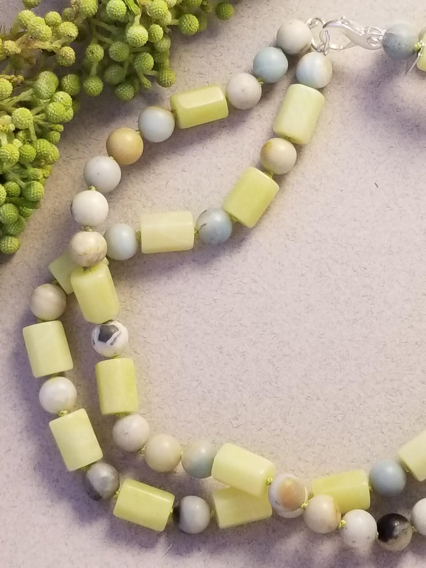 Amazonite and Lemon Jade Necklace