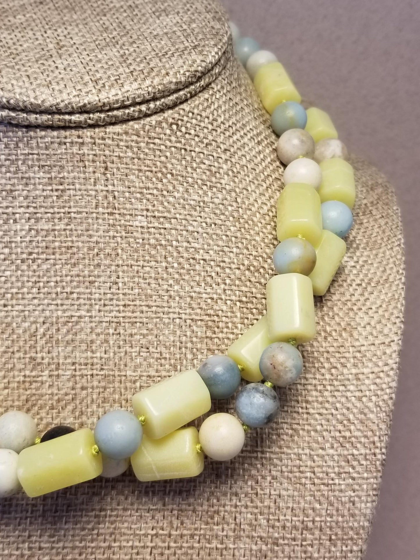 Amazonite and Lemon Jade Necklace