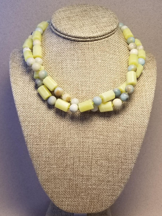 Amazonite and Lemon Jade Necklace