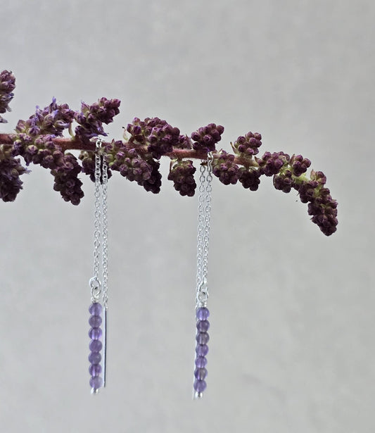 Amethyst Threader Earrings