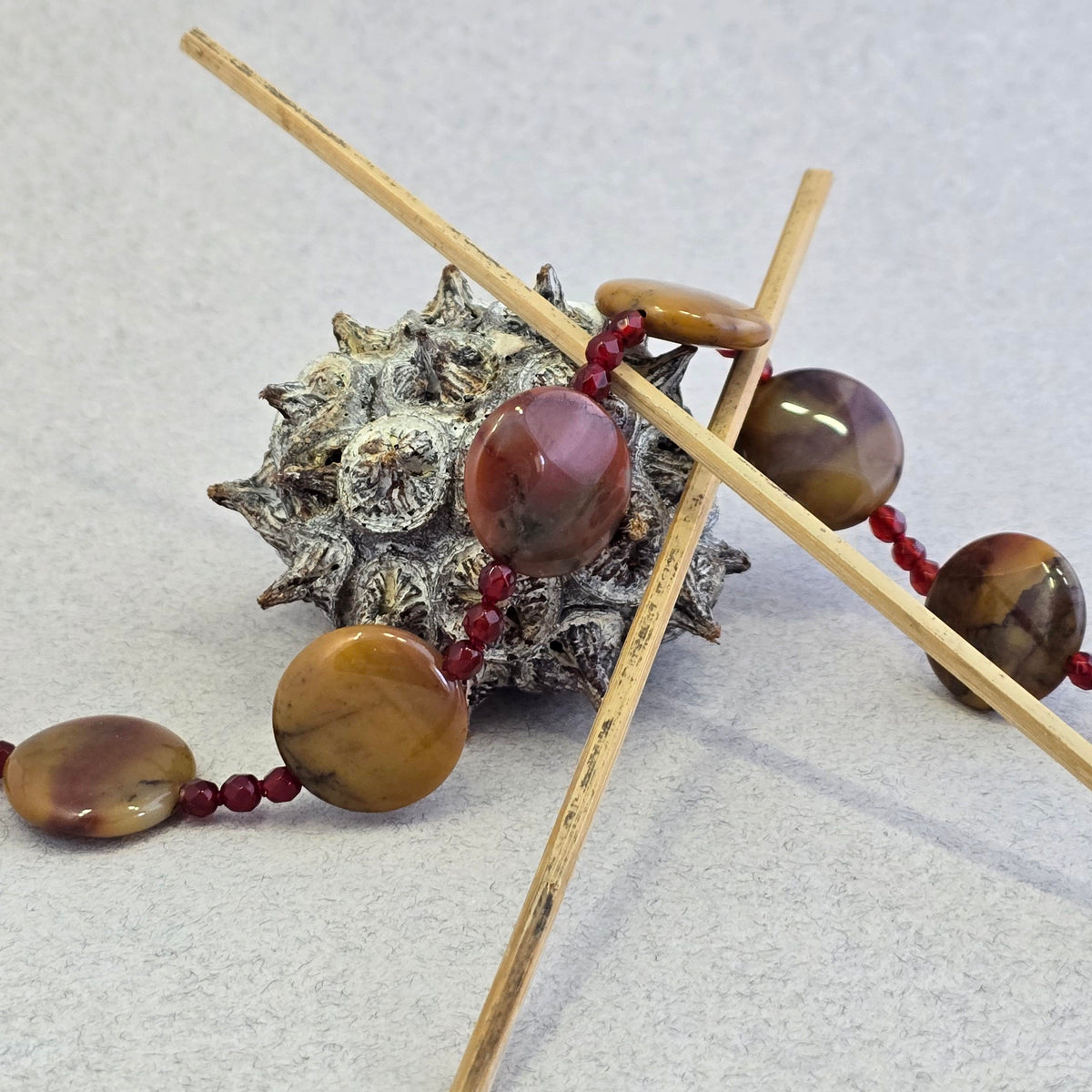 Apple Jasper and Carnelian Necklace
