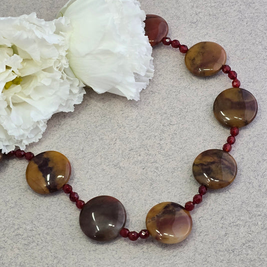 Apple Jasper and Carnelian Necklace