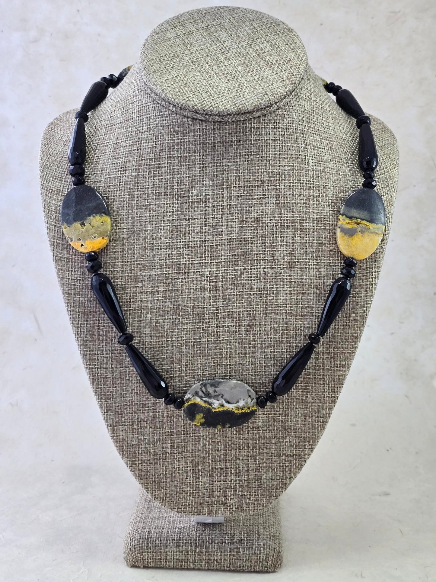 Bumblebee Jasper and Black Onyx Necklace
