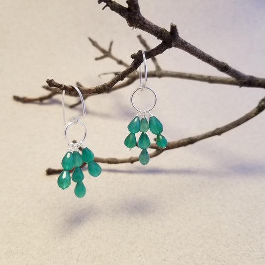 Green Onyx Chandelier Earrings