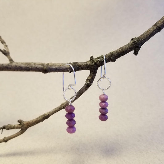 Lepidolite Twist Loop Earrings