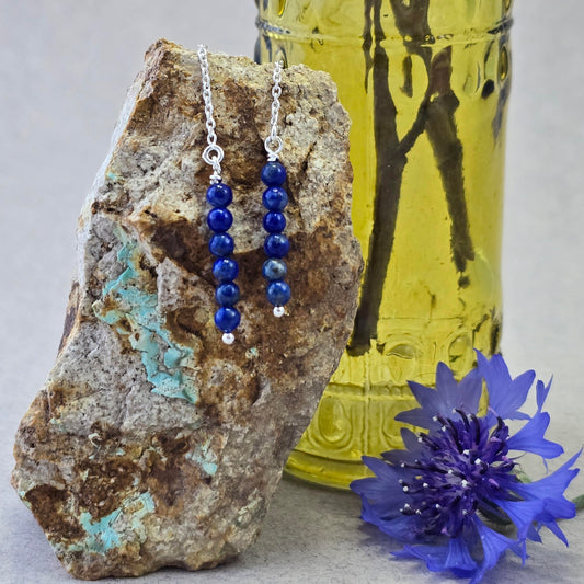 Lapis Lazuli Threader Earrings