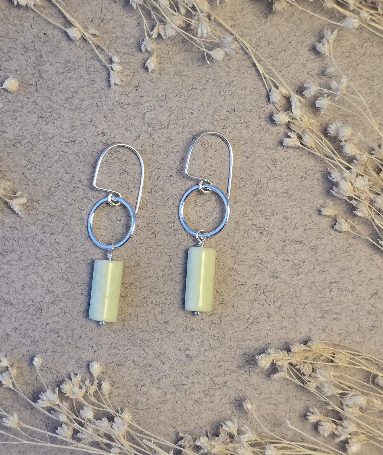 Lemon Chrysoprase Loop Earrings