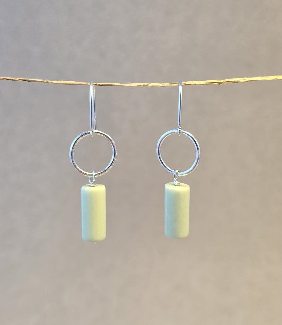 Lemon Chrysoprase Loop Earrings