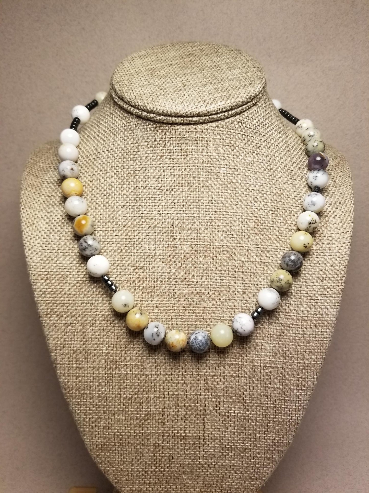 Dendrite Opal and Hematite Necklace