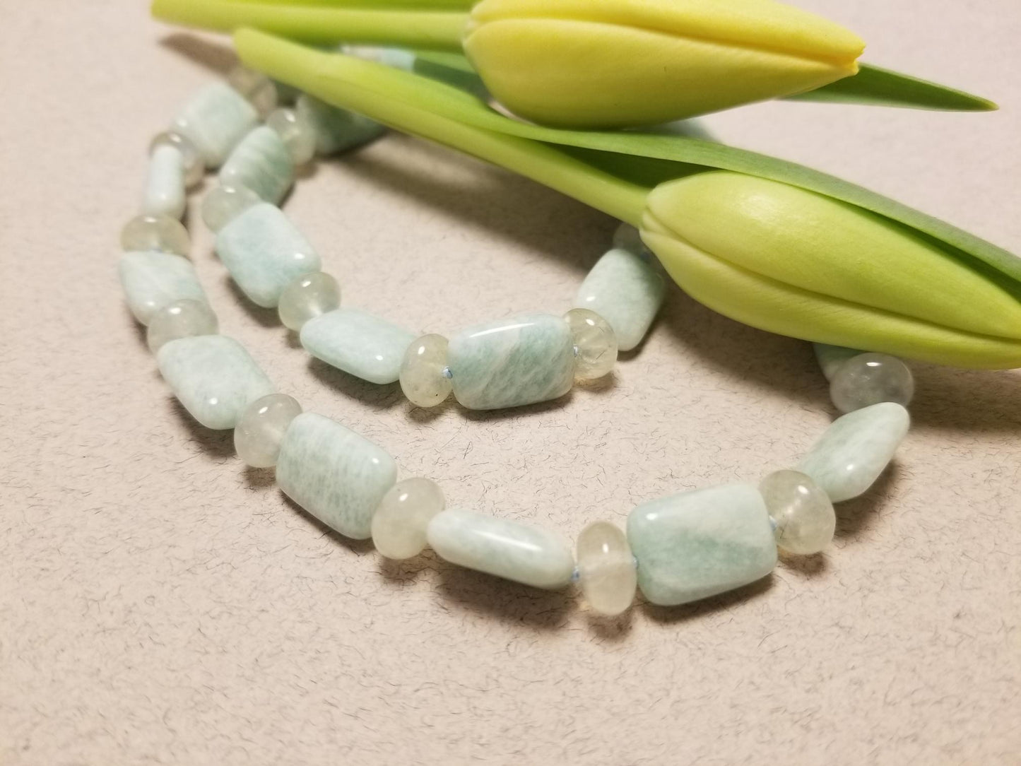 Amazonite and Prehnite Necklace