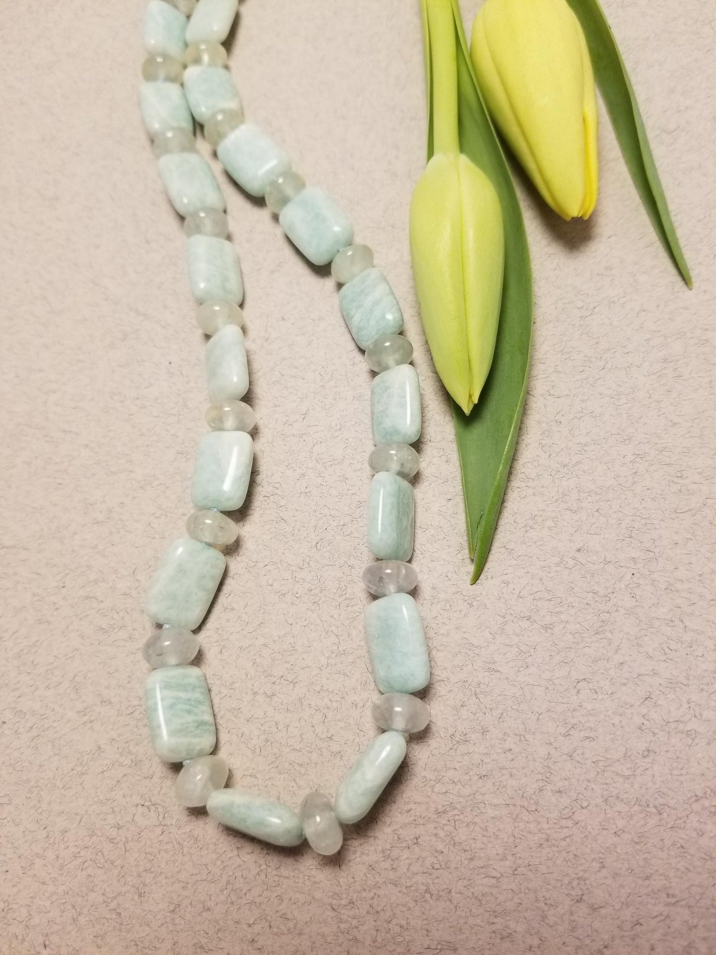 Amazonite and Prehnite Necklace