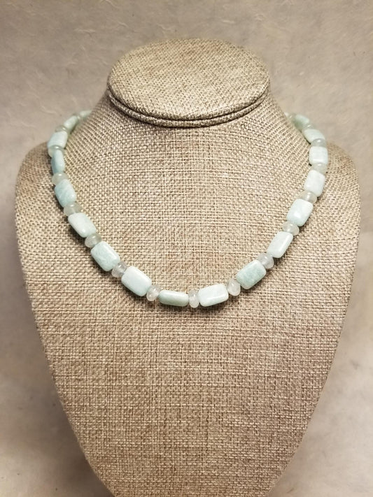 Amazonite and Prehnite Necklace