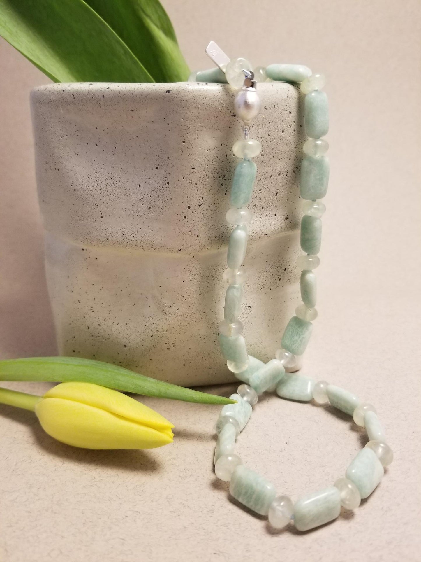 Amazonite and Prehnite Necklace