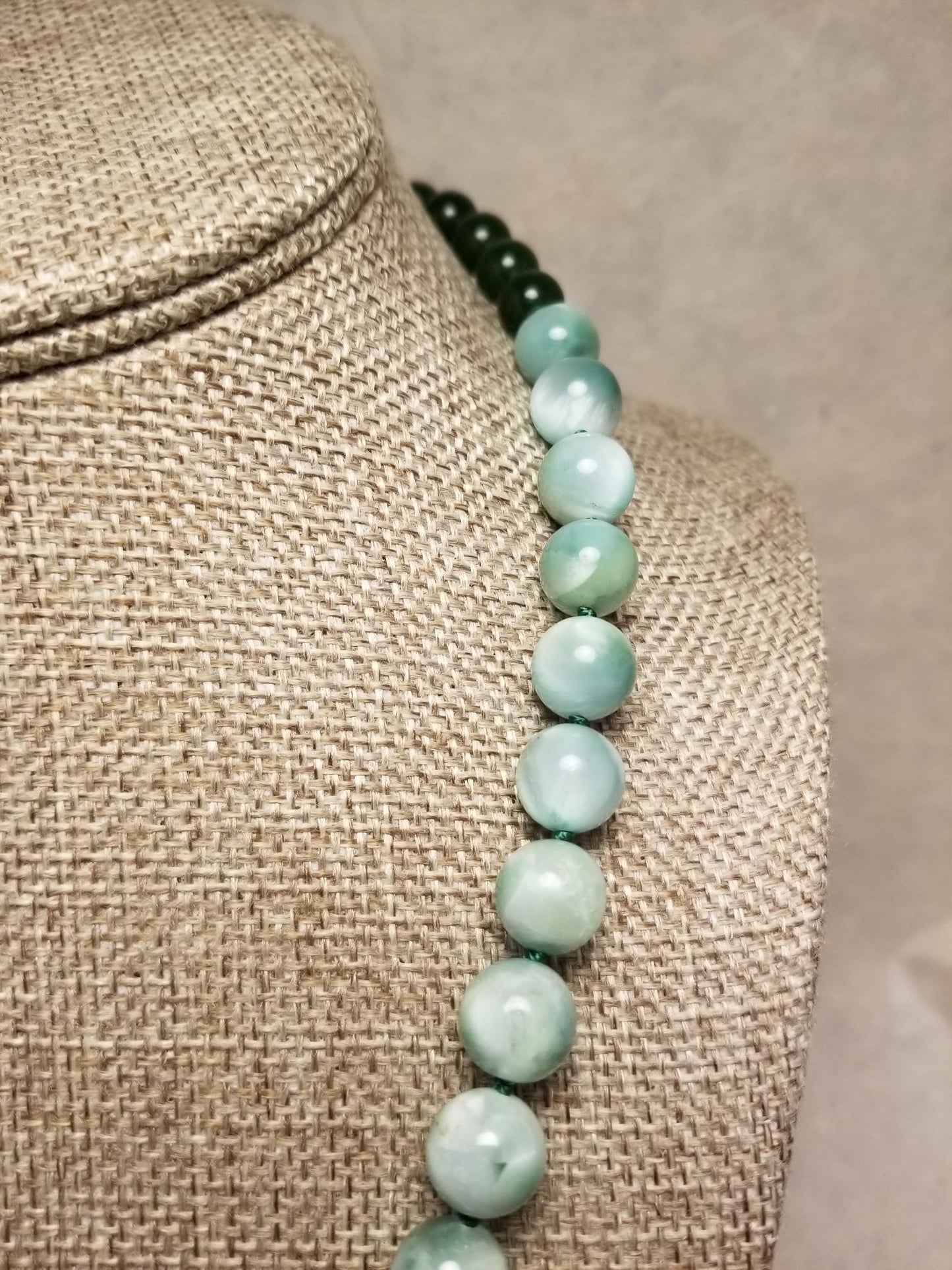 Green Angelite and Green Jade Necklace