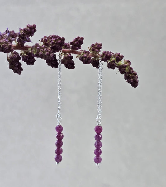 Ruby Threader Earrings