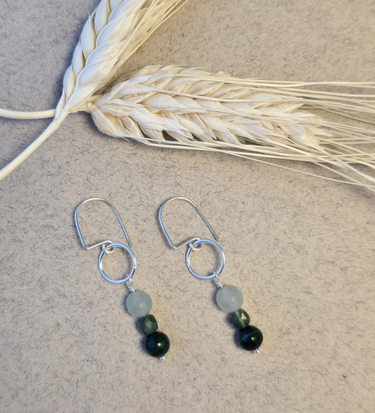 Sown Earrings in Green