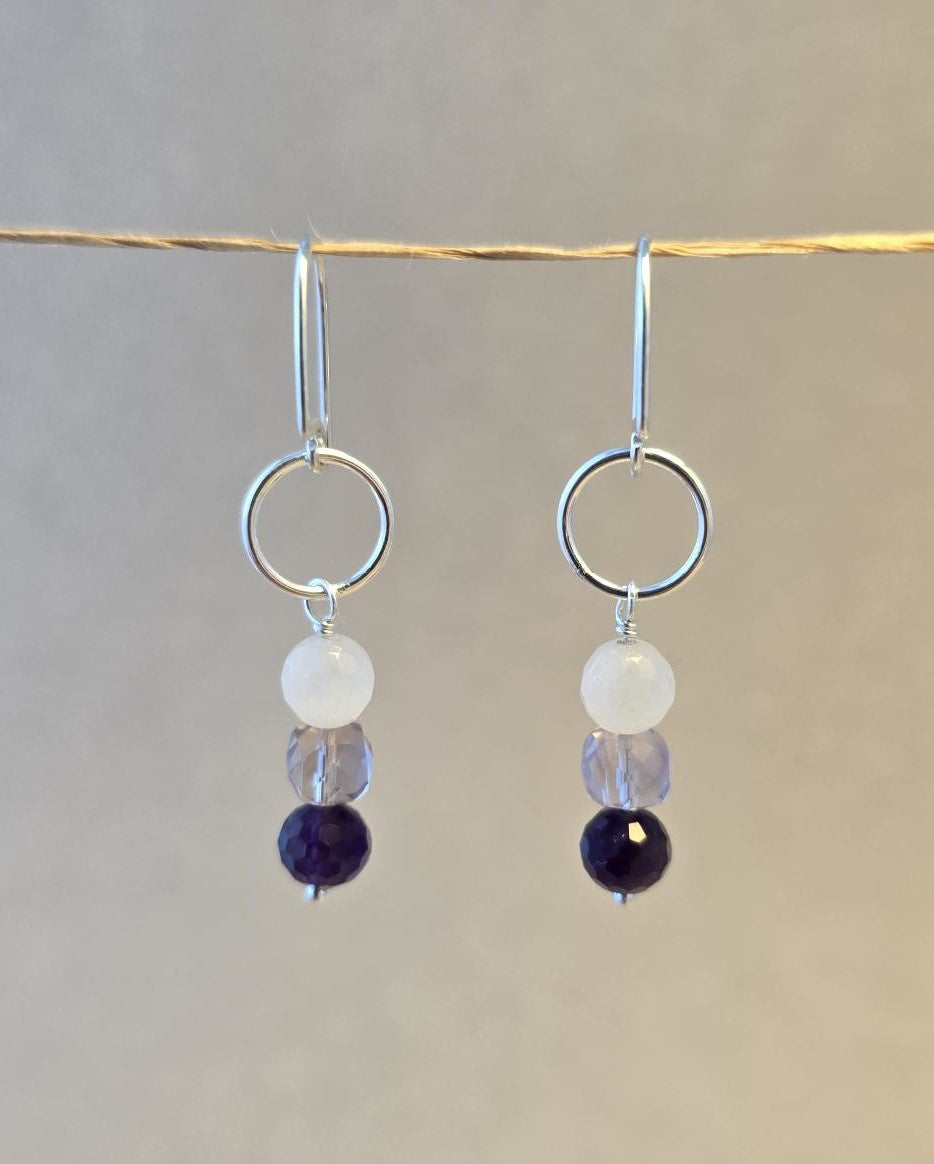 Sown Earrings in Purple