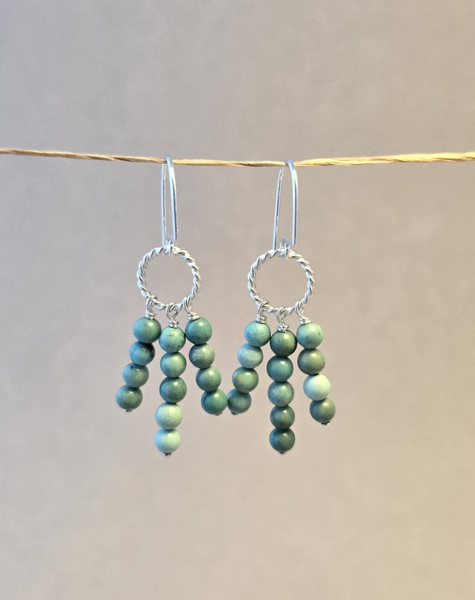 Turquoise Twist Chandelier Earrings