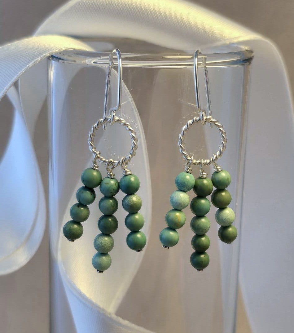 Turquoise Twist Chandelier Earrings