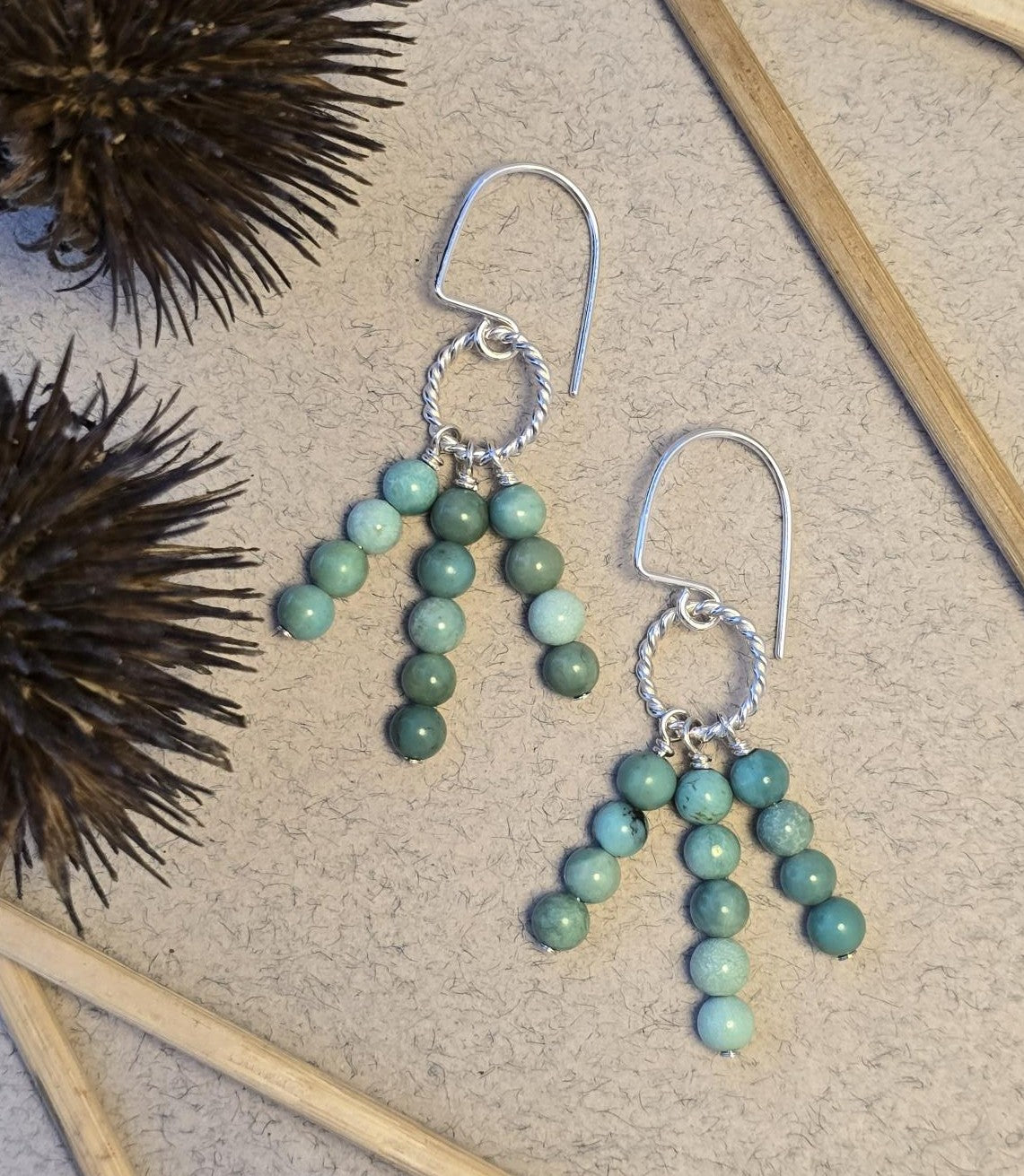 Turquoise Twist Chandelier Earrings