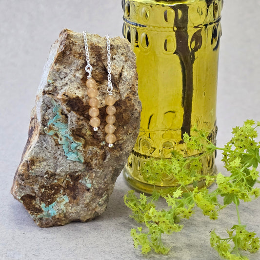 Yellow Jade Threader Earrings